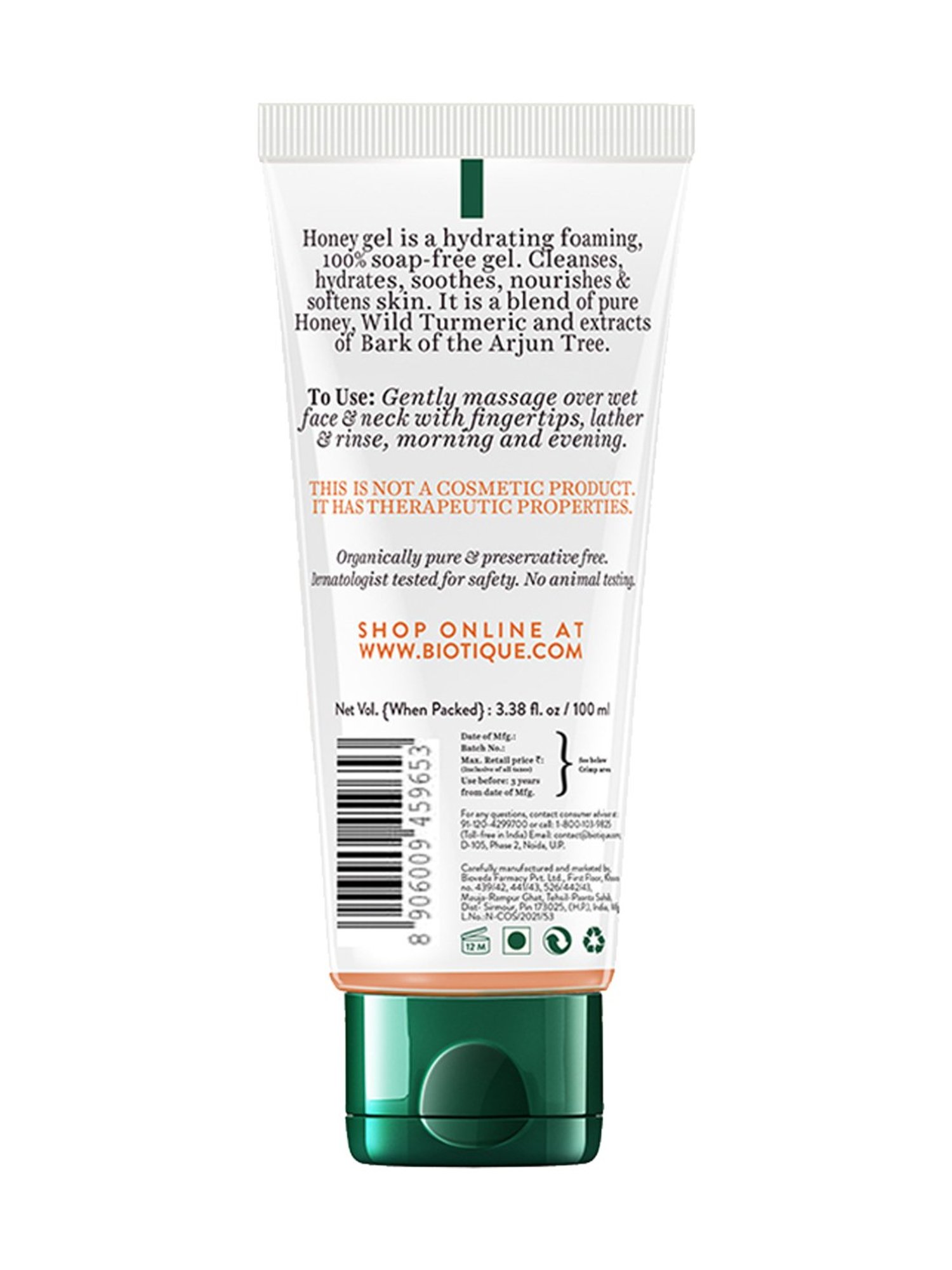 Biotique Honey Gel Soothe & Nourish Foaming Face Wash - 100 ml
