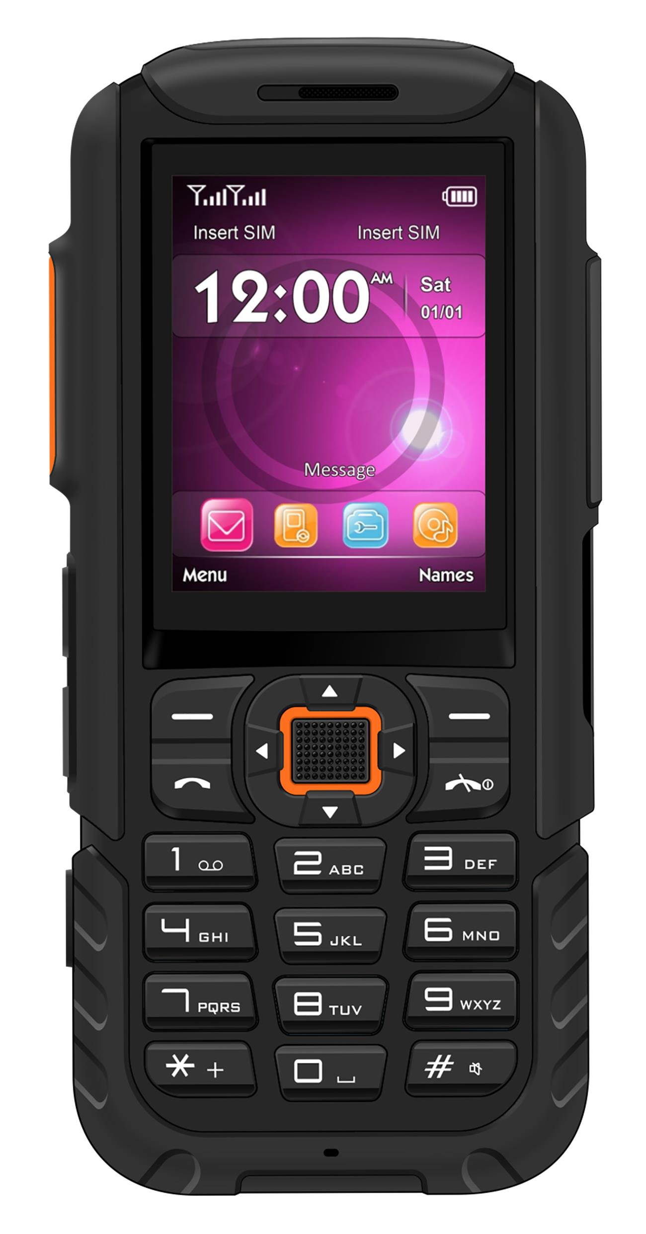 BLU Tank Mega T570 Unlocked GSM Rugged Feature Phone w/ SOS Button & Super Flashlight - Orange