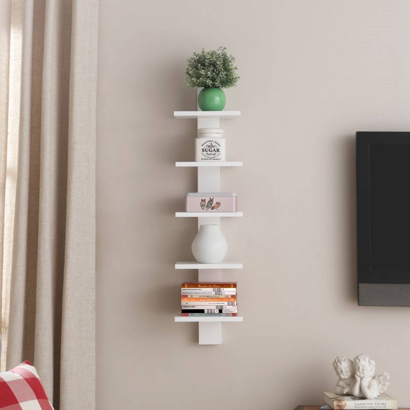 Spine Wall Book Shelves Stylish and Functional White - Proman Products