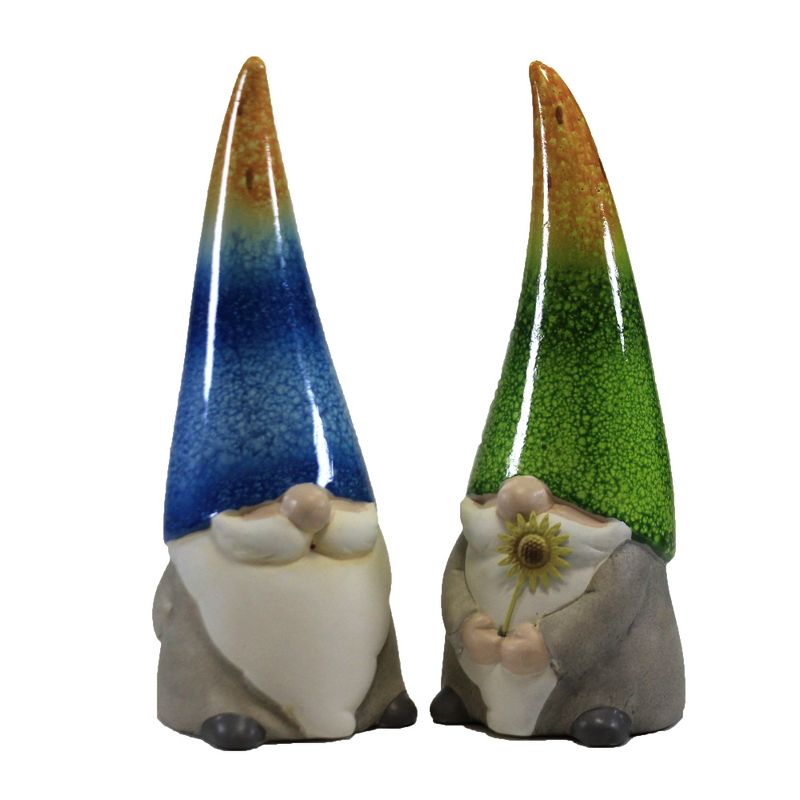 Home & Garden 10.0" Rainbow Hat Gnomes Sunflower Statue Transpac  -  Outdoor Sculptures And Statues