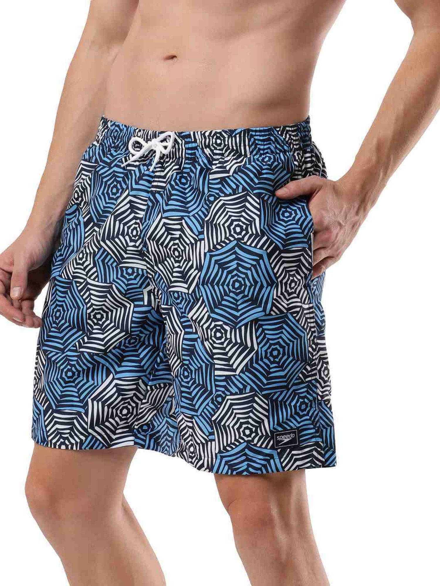 Speedo Pure Blue Regular Fit Printed Swim Shorts