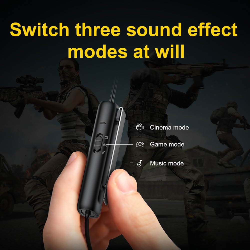 Baseus H08 3D Surround Gaming Earphone GAMO Immersive Virtual 3D Gaming Headset 3.5mm Earbuds 3D Recutting Audio With HD Mic For iPhone Huawei Samsung Xiaomi