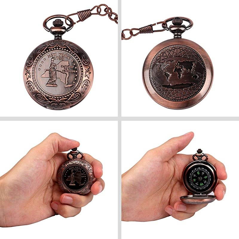 Retro Pirate Telescope Zoomable 25x30 Spyglass Portable Collapsible Handheld Telescope Vintage Monocular for Kids amp Classical Collection Compass for Camping Hunting Boating Gift