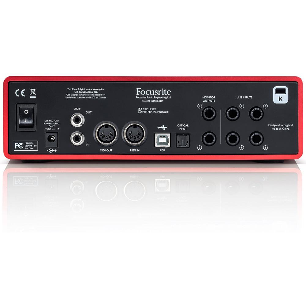 Focusrite Scarlett 18i8 2nd Gen 18 Input/8 Output USB 2.0 Audio Interface