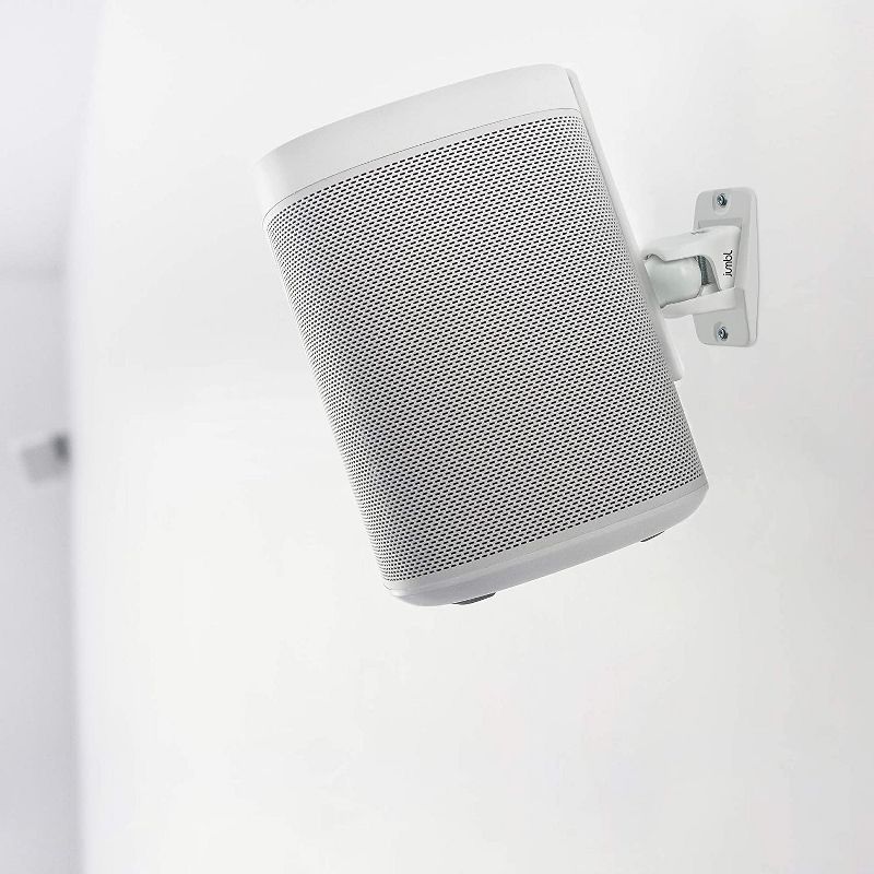 Jumbl ProGrip Ultra Stainless Steel Speaker Wall Mount Bracket - Holds up to 10 Lbs. (Pair of 2 Brackets) White