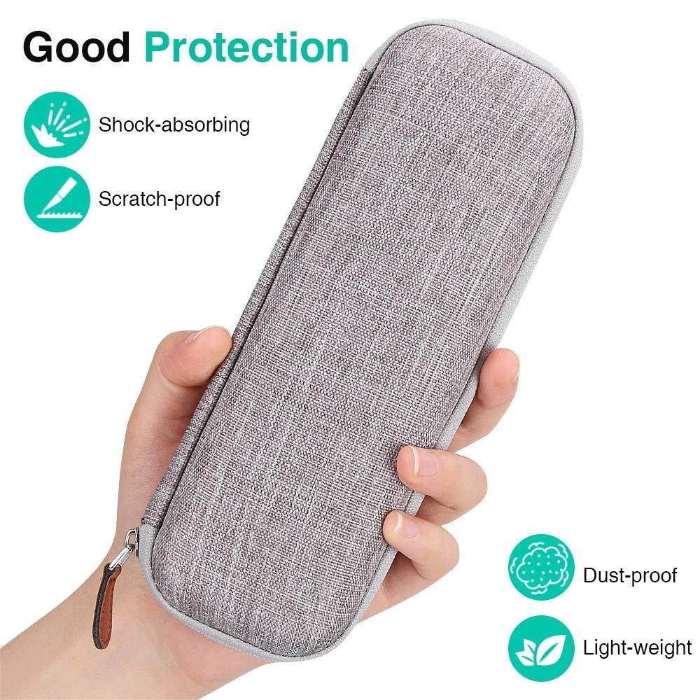 AGPTEK Apple Pencil Case Holder, Premium Leather Carrying Case for Stylus iPad Pro Pen/Pencil, Samsung, Huawei, Apple Pen Accessories, USB Cable, Earphone, Fountain Pen, Gray