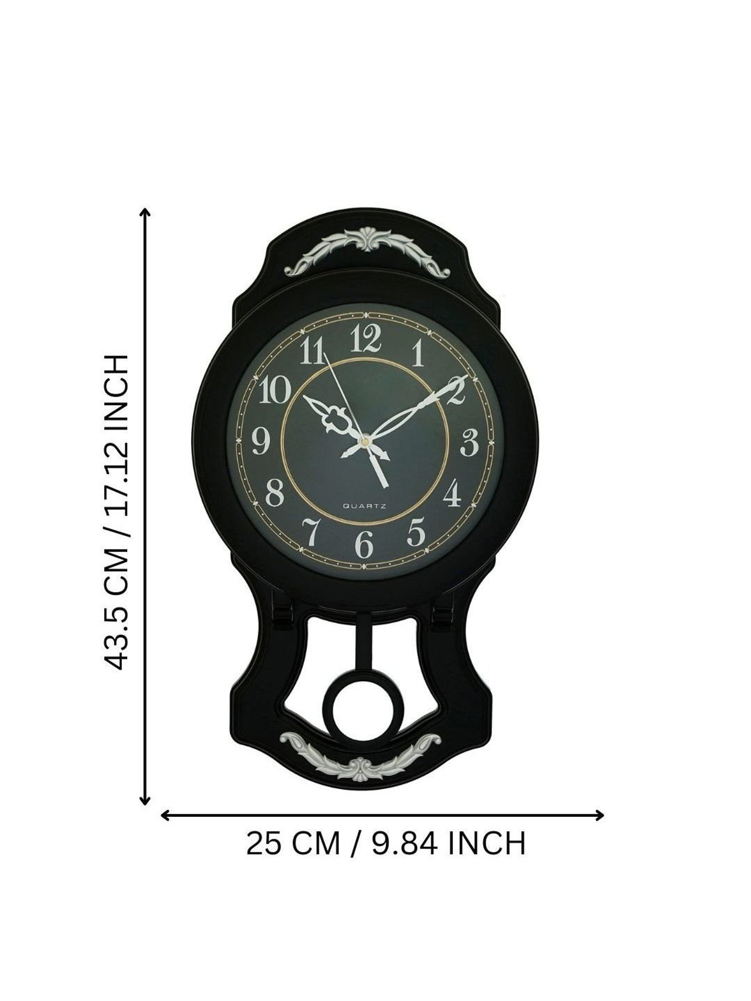 CHRONIKLE Elegant Vertical Black Plastic Wall Clock