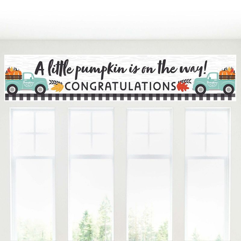 Big Dot of Happiness Happy Fall Truck - Baby Shower Decorations Party Banner