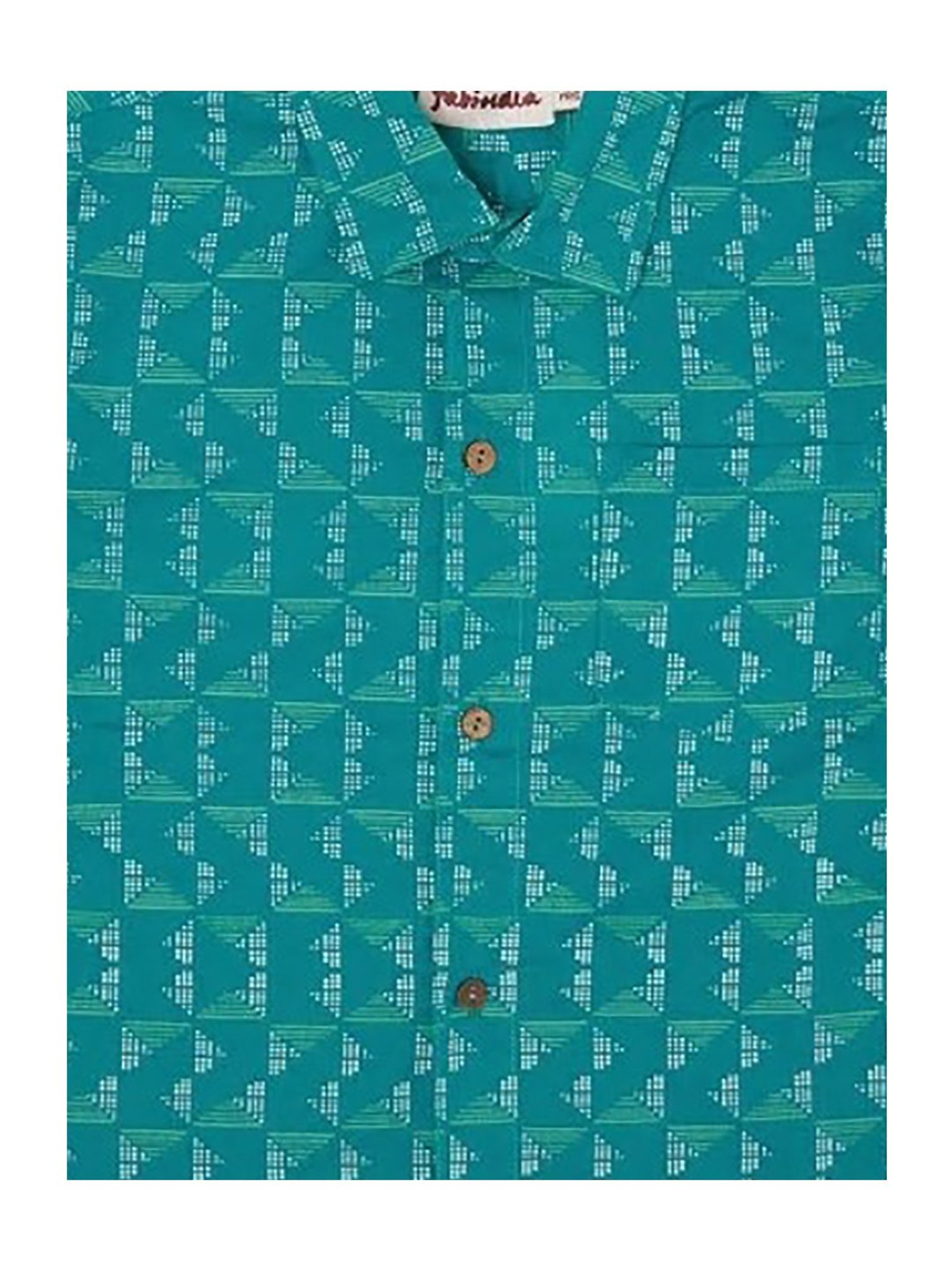 Fabindia Kids Blue Printed Shirt