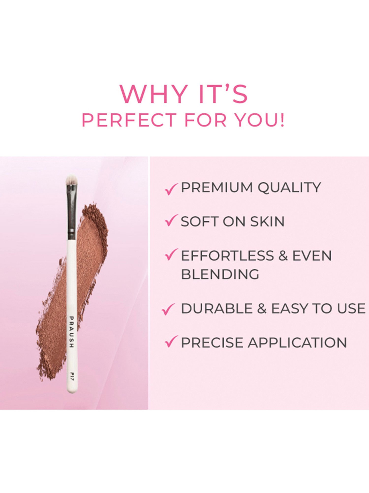 Praush Dense Dome Eyeshadow Application Brush - P17