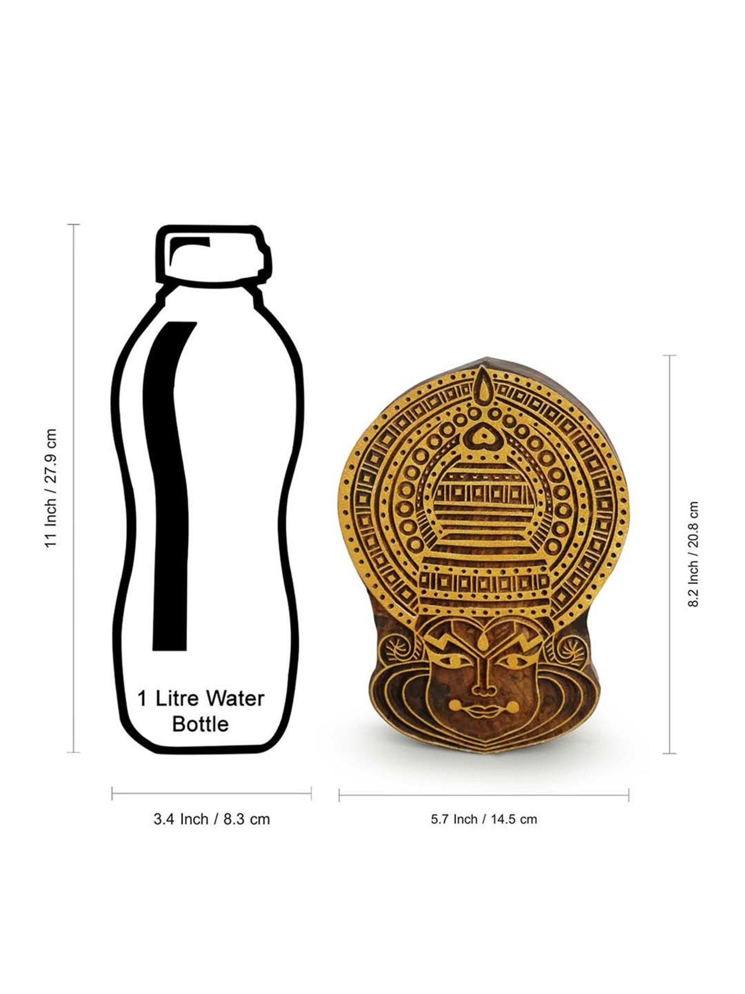 ExclusiveLane 'Kathakali Maquillage' Hand Carved Block Wall Decor In Sheesham Wood