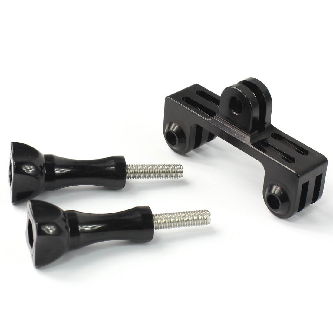 Double Dual Bracket Tripod Holder with Screw Mount Adapter for Gopro Hero 4 / 3+ / 3 SJ4000 Xiaomi Yi Sport Camera