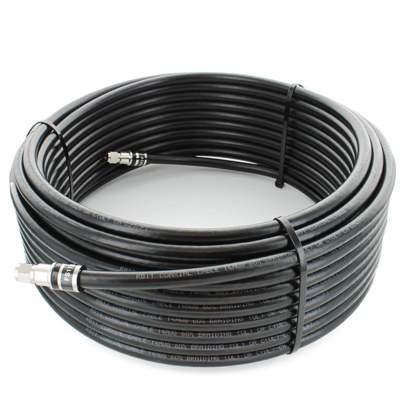 Wilson RG11 75ft Black Cable with F-Male Connectors - 951175