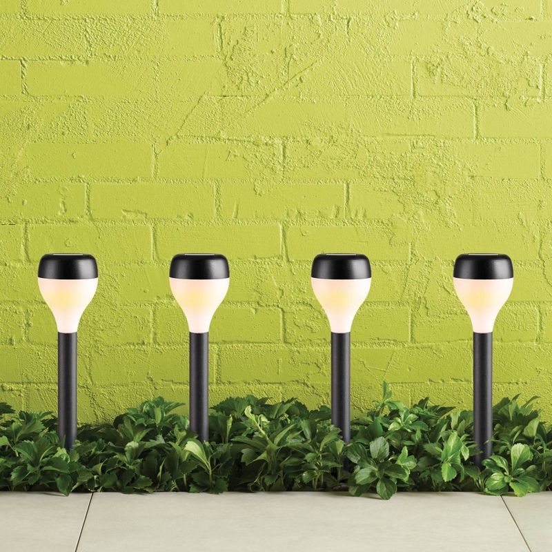 6pk Solar Rounded Pathway Lights Black - Room Essentials™