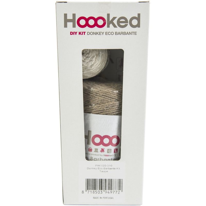 Hoooked Donkey Joe Yarn Kit W/Eco Barbante Yarn-Taupe