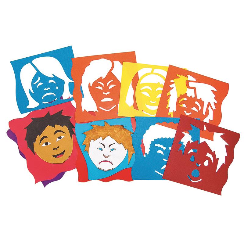 Roylco Mix/Match Emotion Stencils 8"x8" 6 Pcs Ast R5859