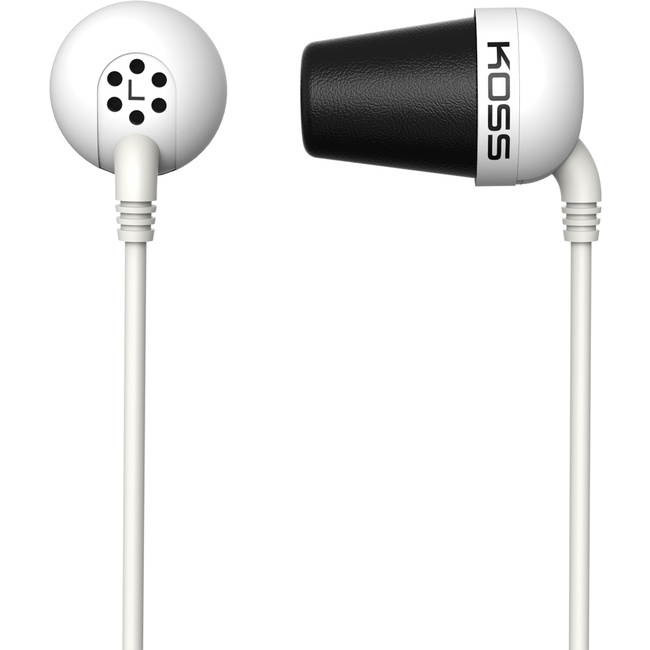 KOSS White PLUGW Earbud Noise Isolating
