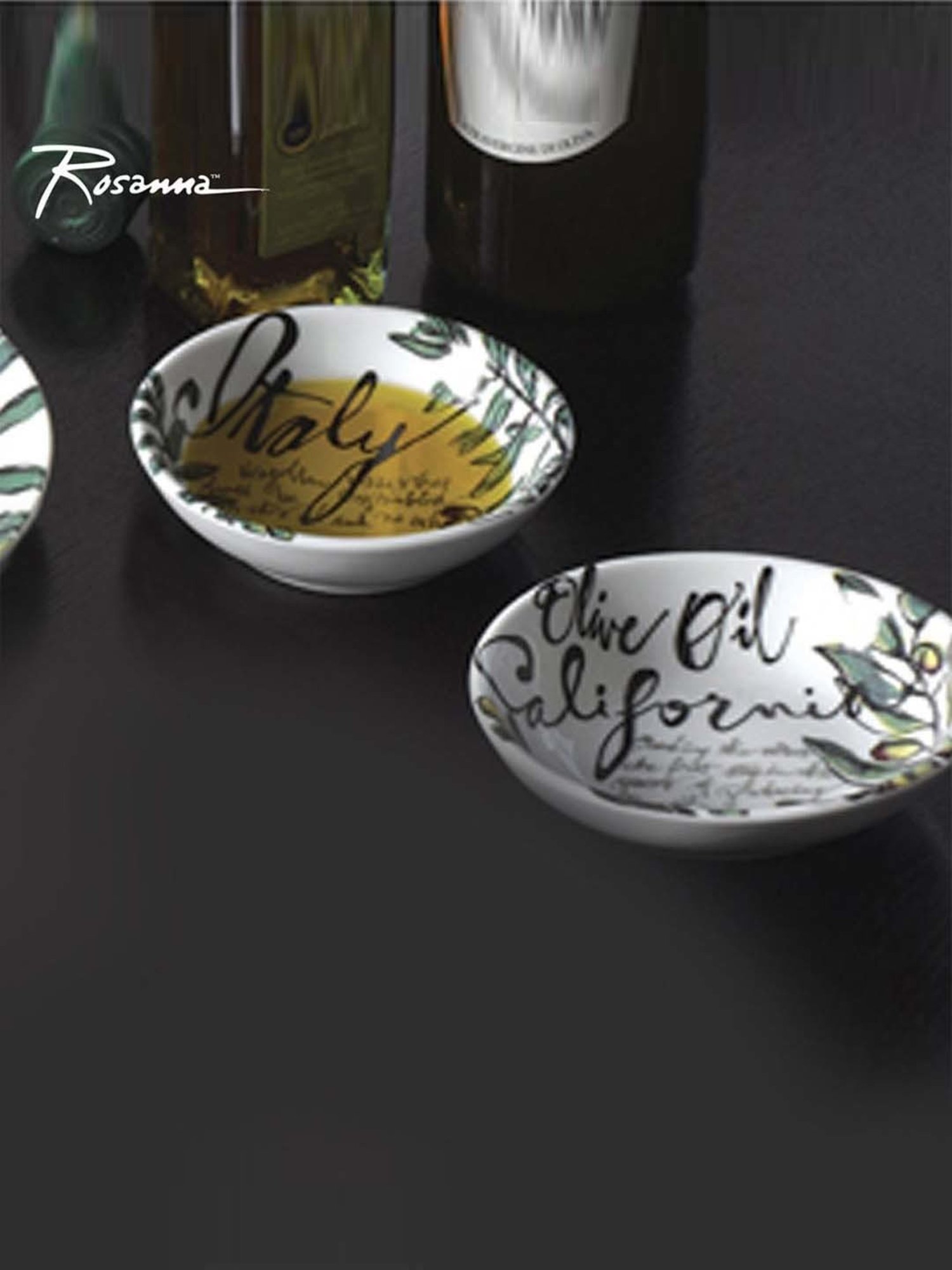 Rosanna 4-Piece Multi Medium Printed Olive Oil Dipping Dish Set