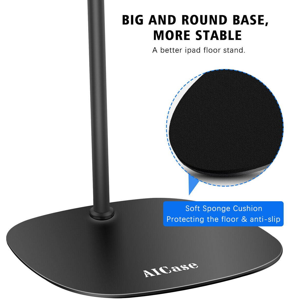 Height Adjust Gooseneck Floor Stand Tablet iPad Kindle Cell Phone Mount Holder