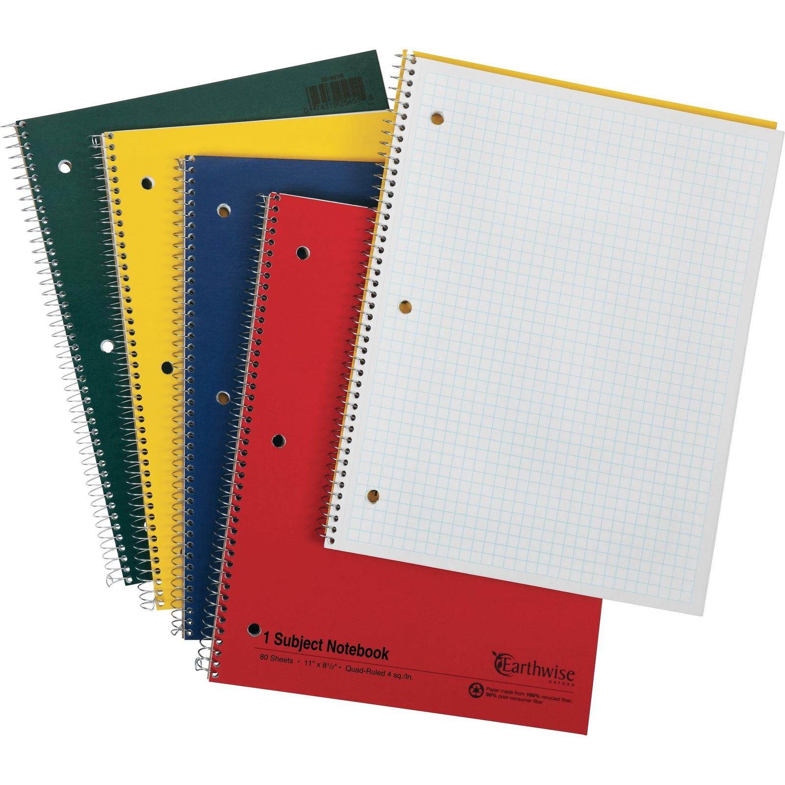 Oxford 3-hole Punched Wirebound Notebook - 80 Sheets - 15 Lb Basis (25451)