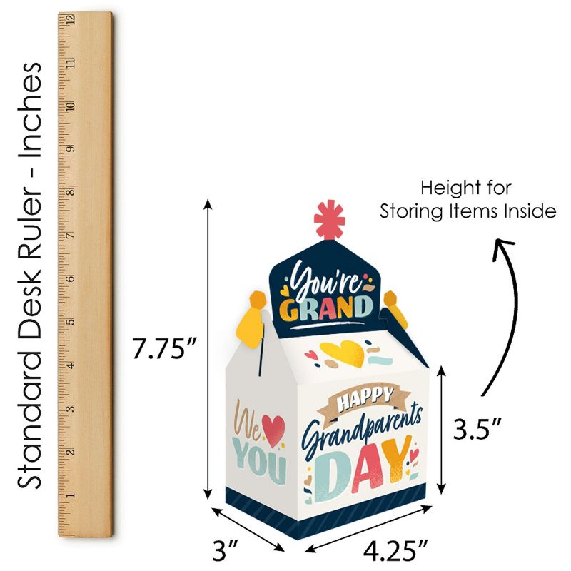 Big Dot of Happiness Adult 50th Birthday - Gold - Square Favor Gift Boxes - Birthday Party Bow Boxes - Set of 12