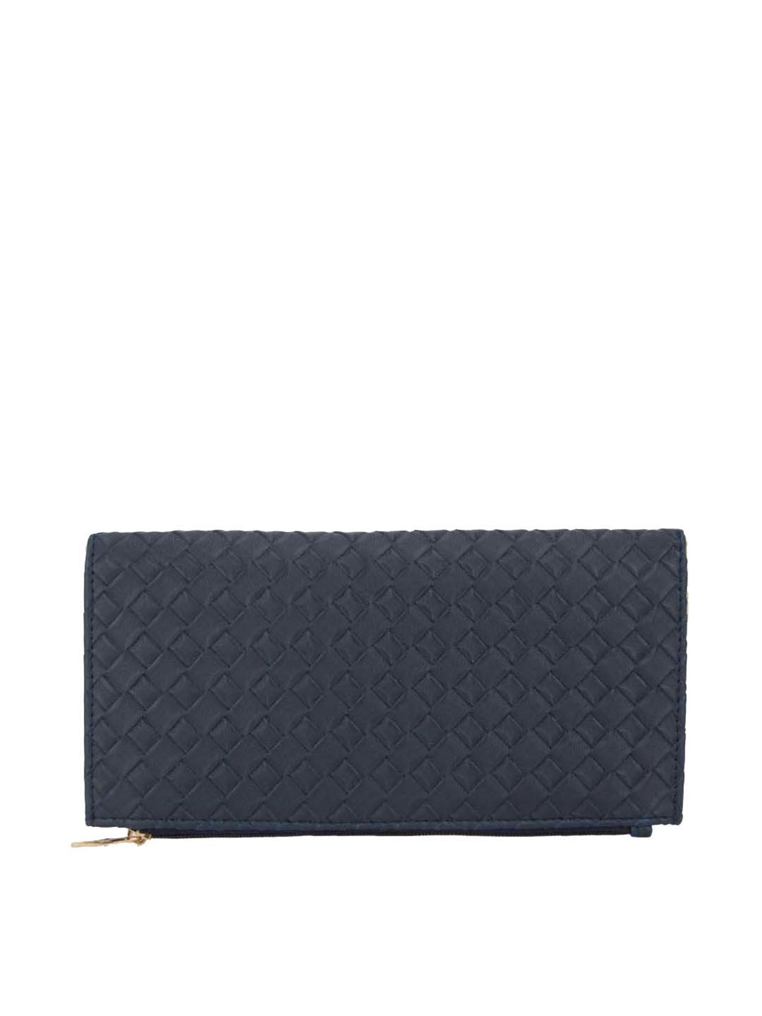 Lavie Bot Safain Navy Textured Bi-Fold Wallet for Women