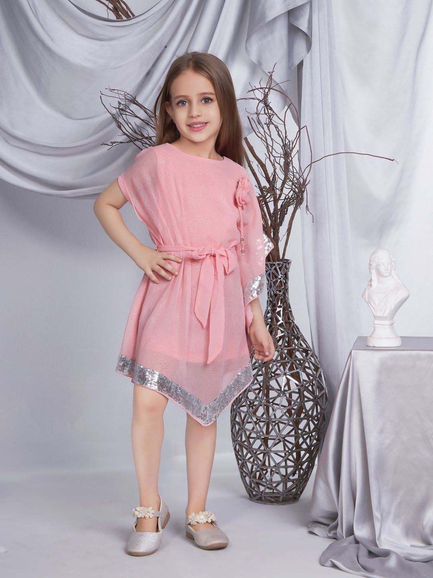 Peppermint Girls Peach Embellished Dress