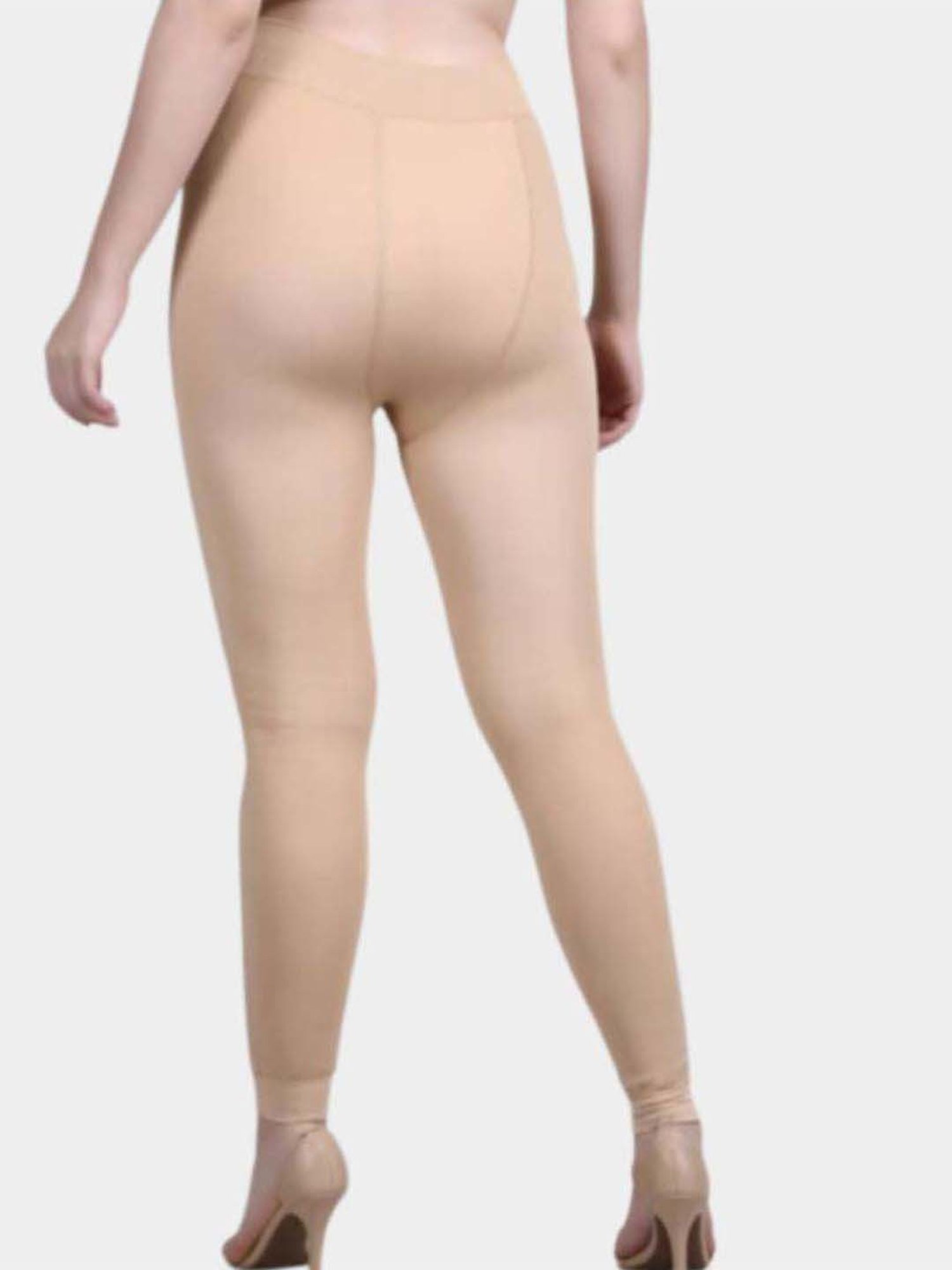 Secrets By ZeroKaata Beige Plain Pantyhose Stockings