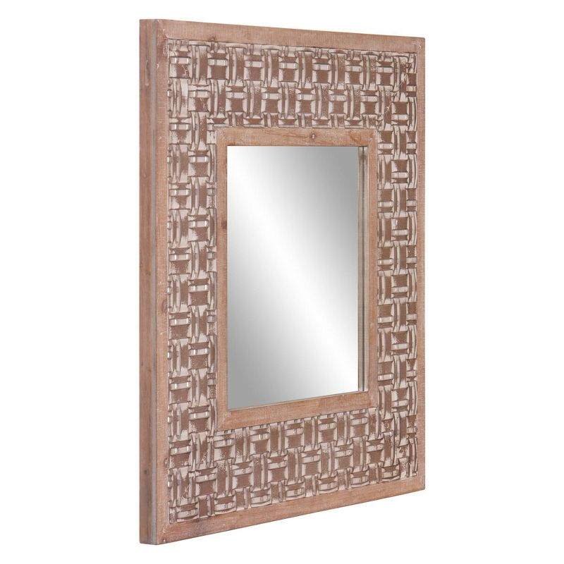 32" x 32" Lattice Woven Square Decorative Wall Decor Wood/Brown - Patton Wall Decor