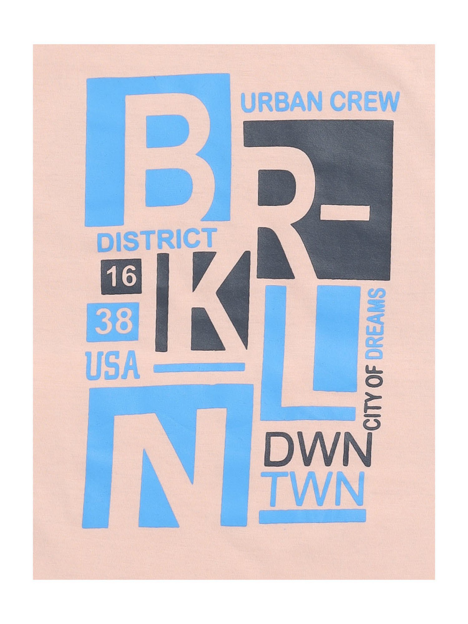 Todd N Teen Kids Peach & Navy Printed T-Shirt with Joggers