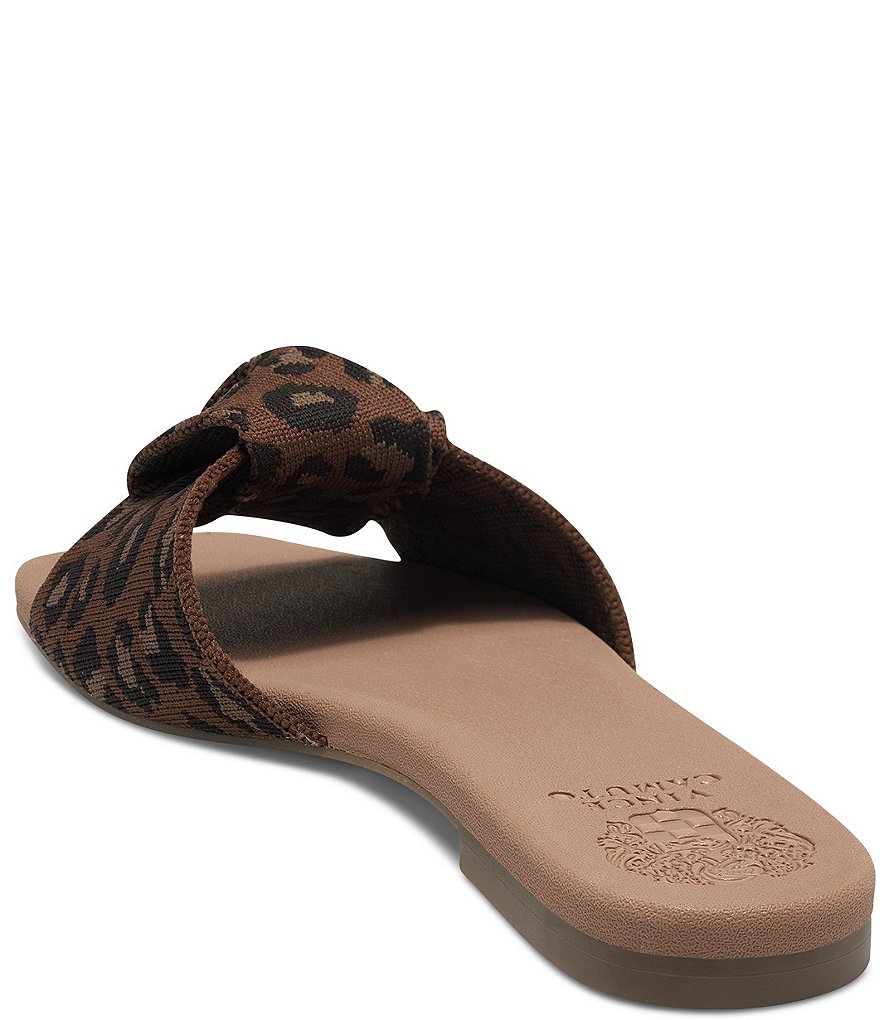 Vince Camuto Skylinna Washable Leopard Print Knotted Flat Sandals