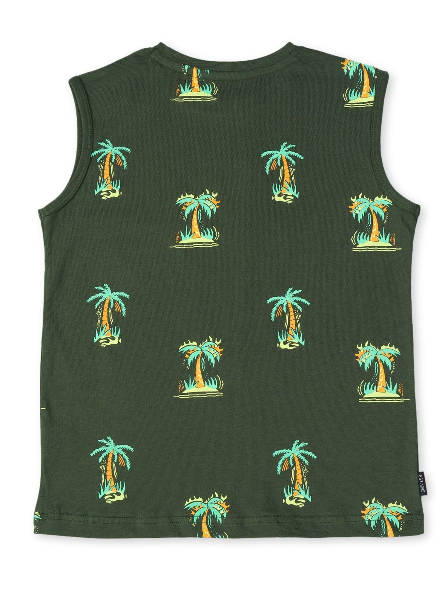 Palm Tree Kids Sage Green Printed Vest