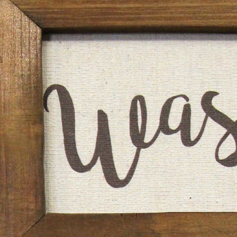 Stratton Home Decor Set of 3 Wash, Brush, Comb Cursive Quote Print Sign Rustic Farmhouse Washroom Printed Bathroom Rules Decoration Wall Art, Brown