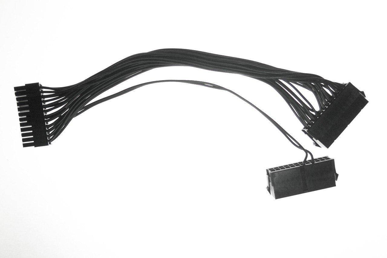 ModMyMods 24-Pin Dual Power Supply Adapter Cable - 30cm - Black (MOD-0210)