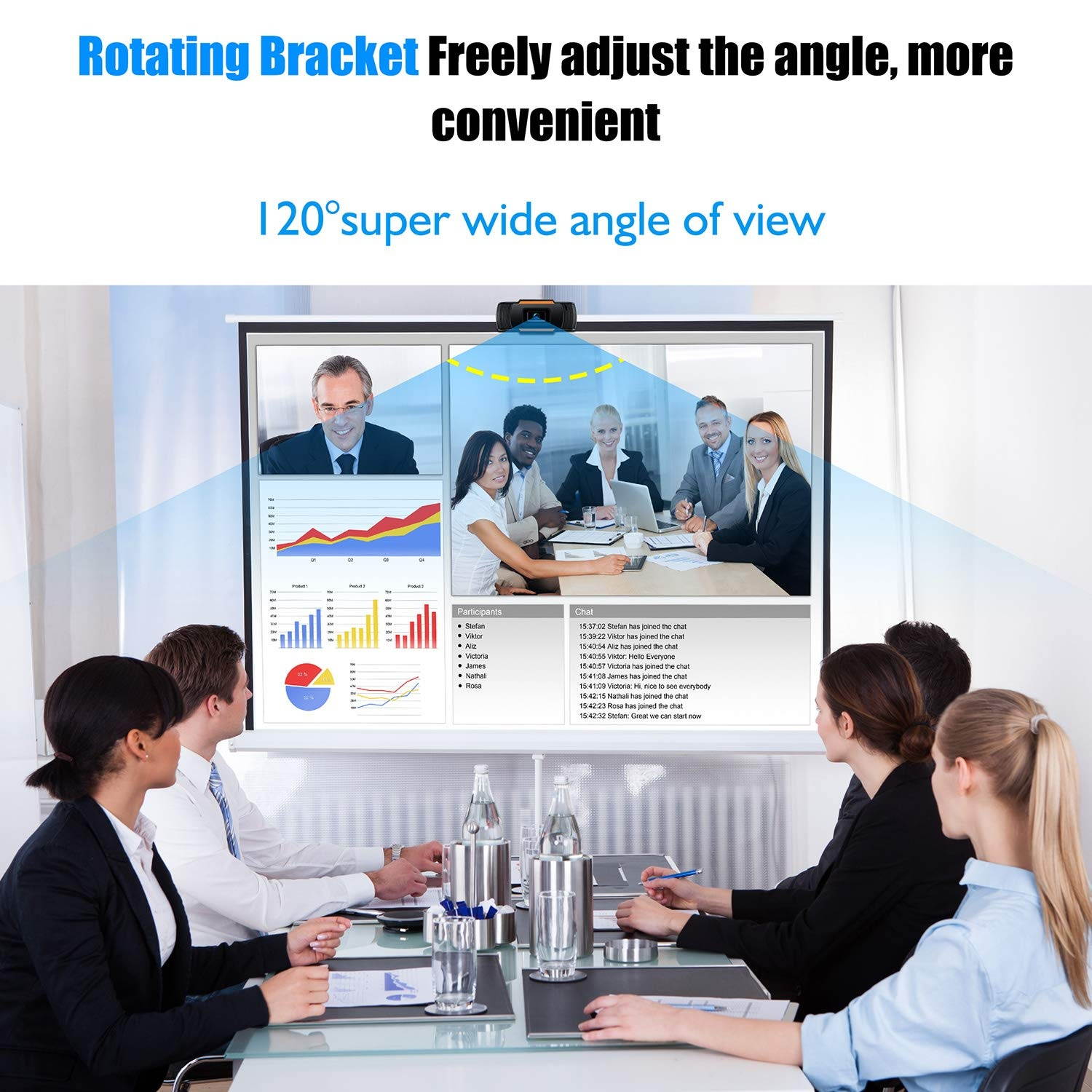 USB Webcam with Microphone, Webcam with Microphone for Desktop, HD Webcam 1080p with a Microphone for YouTube/Online Conferencing/Gaming Live Streaming/Online Classes