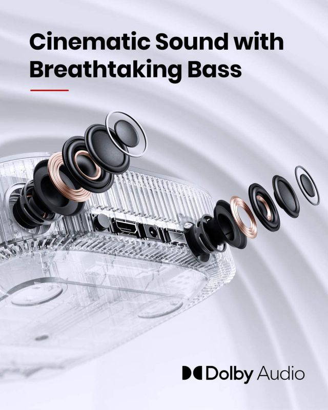 Anker Nebula Solar FHD 1080p Projector, Dolby Digital Plus, 2x3W Speaker, Android TV, Built-in Stand, Autofocus, Keystone Correction, Digital Zoom, Screen Mirroring for Phones