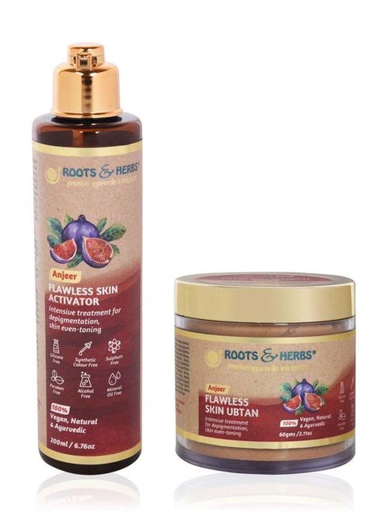 ROOTS AND HERBS Anjeer Flawless Skin Ubtan and Activator
