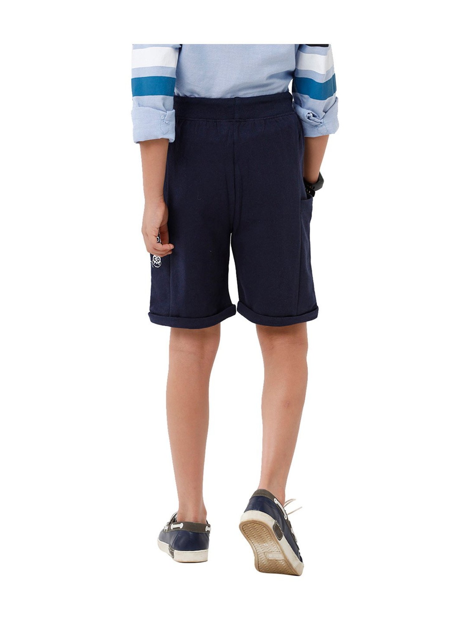 Under Fourteen Only Kids Navy Printed Shorts