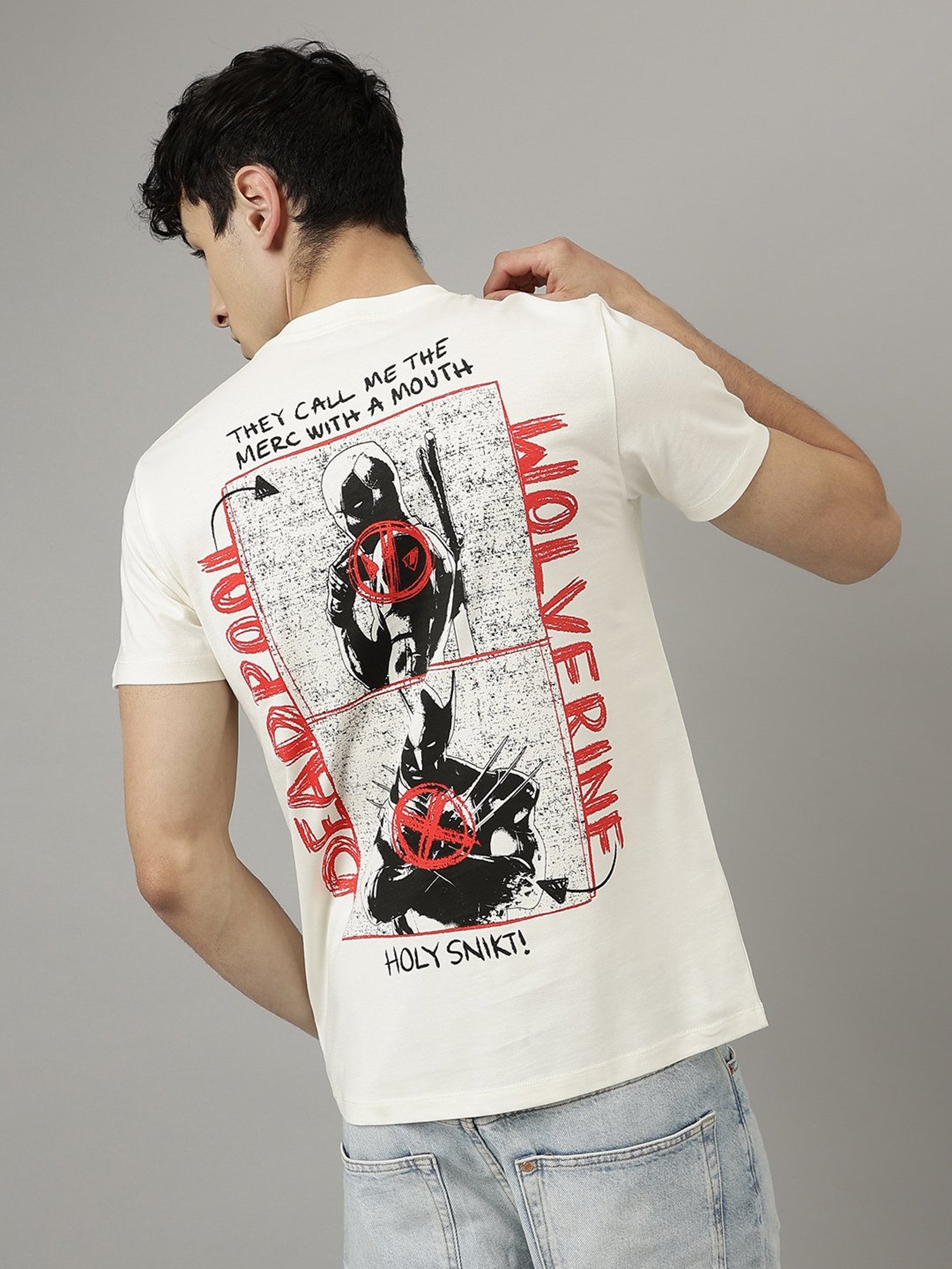 Free Authority Off White Regular Fit Printed T-Shirt