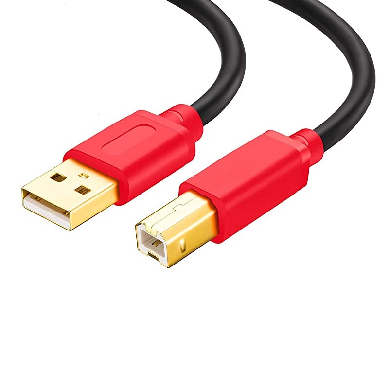 Printer Cable 40Ft USB 20 High Speed GoldPlated Connectors Printer Scanner Cable Cord A Male to B Male for HP Canon Lexmark Dell Xerox Samsung etc 40Ft12M Red