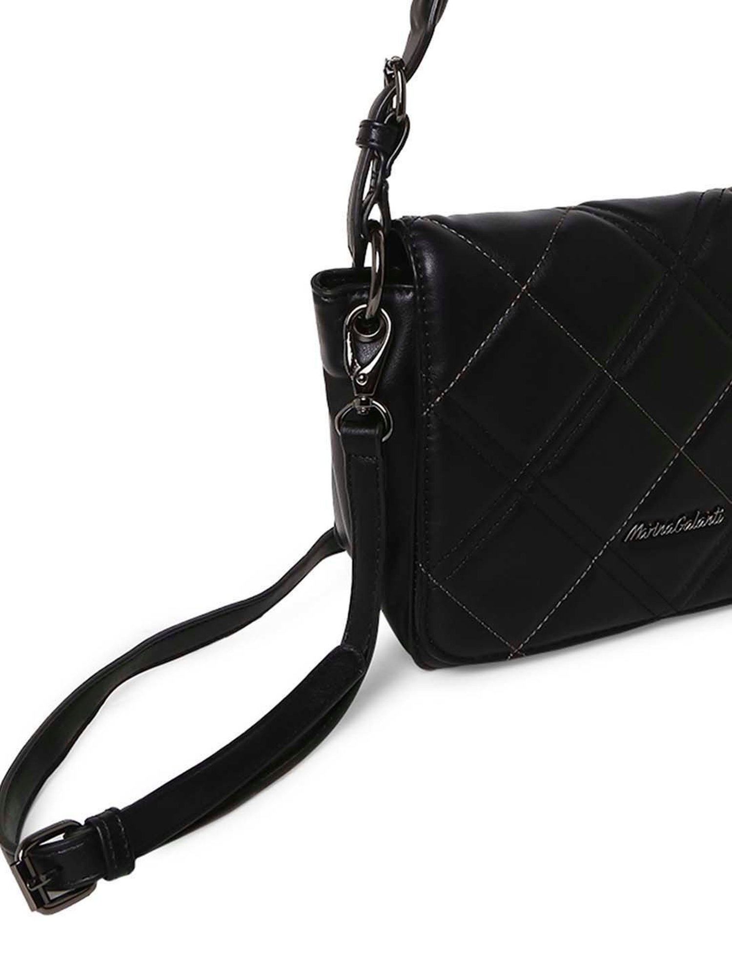 Marina Galanti Black Quilted Medium Sling Handbag