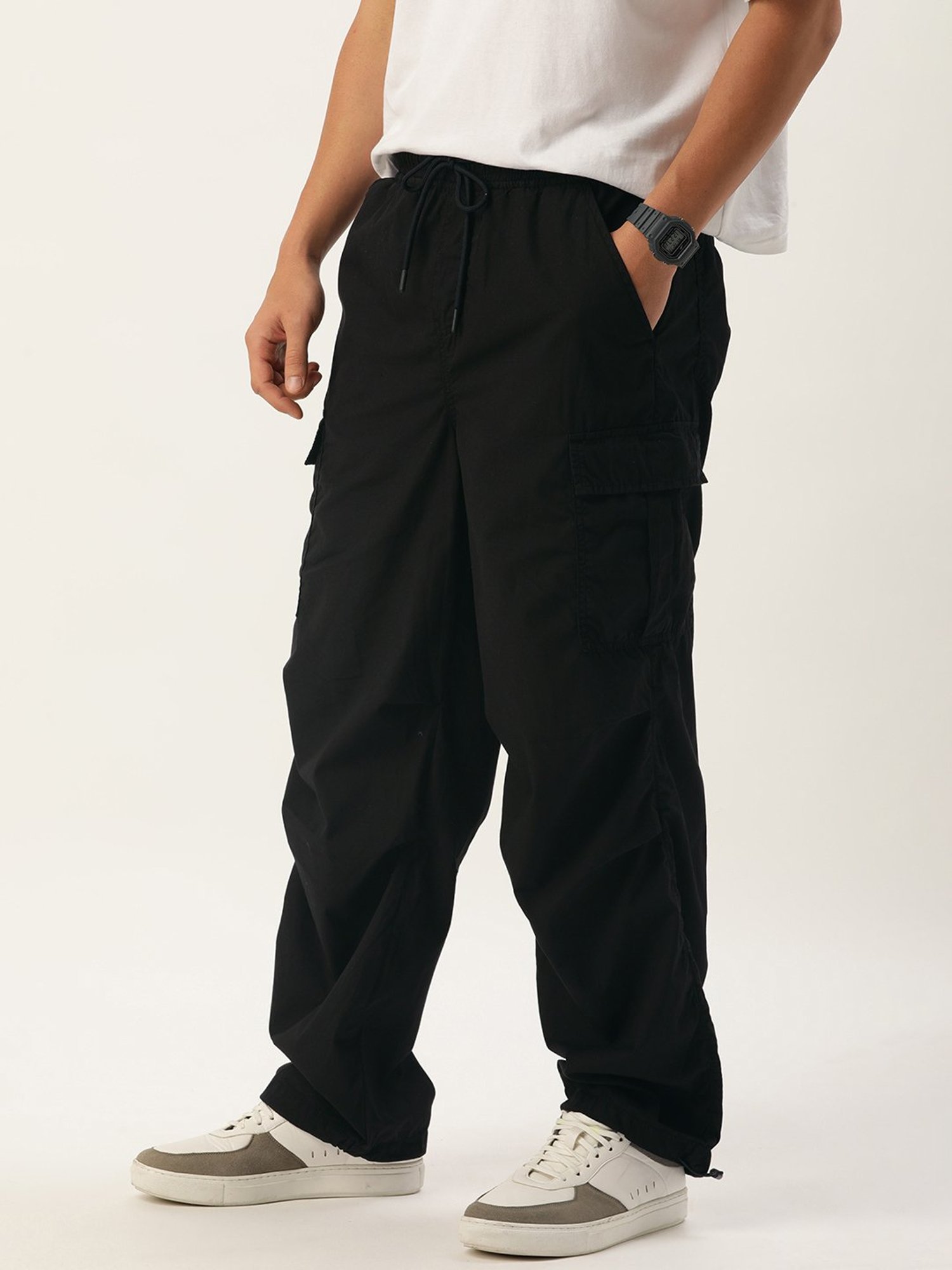 Slowave Beige Regular Fit Flat Front Trousers