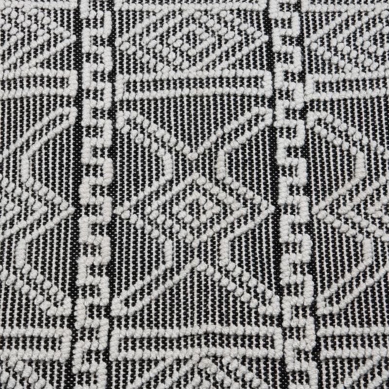 2'x3' Rectangle Hand Made Outdoor Woven Accent Rug Black - Foreside Home & Garden