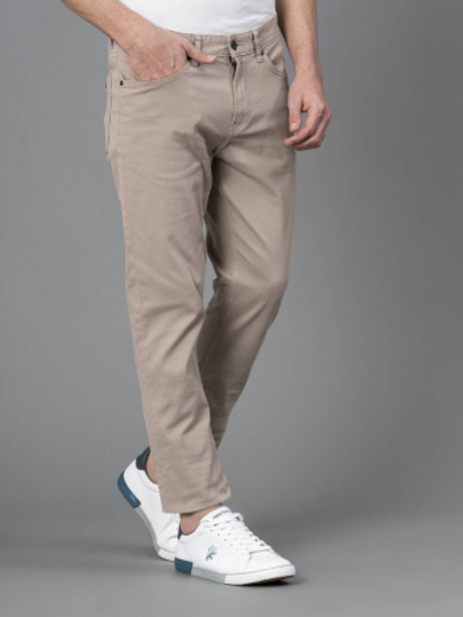 Red Tape Light Brown Skinny Fit Jeans