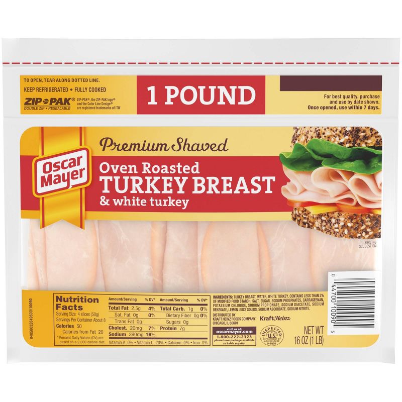 Oscar Mayer Premium Shaved Oven Roasted Turkey Breast - 16oz