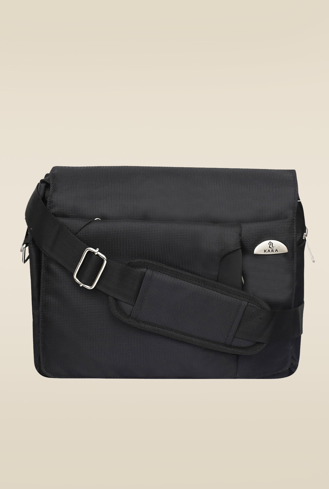Kara Black Unisex Messenger Bag