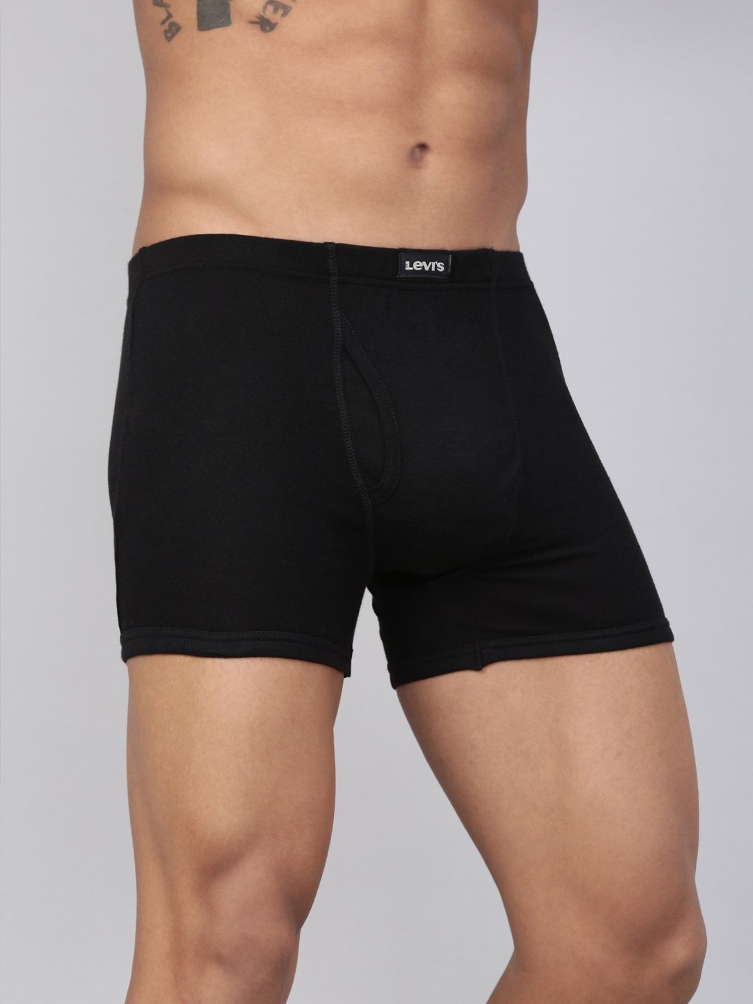 Levi's Black Cotton Regular Fit Trunks