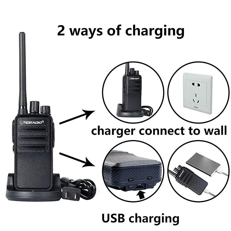 TD60 Two Way Radio UHF 2 Way Radios Walkie Talkies Long Range 16CH 2 Way Radio with Earpiece 20 Pack