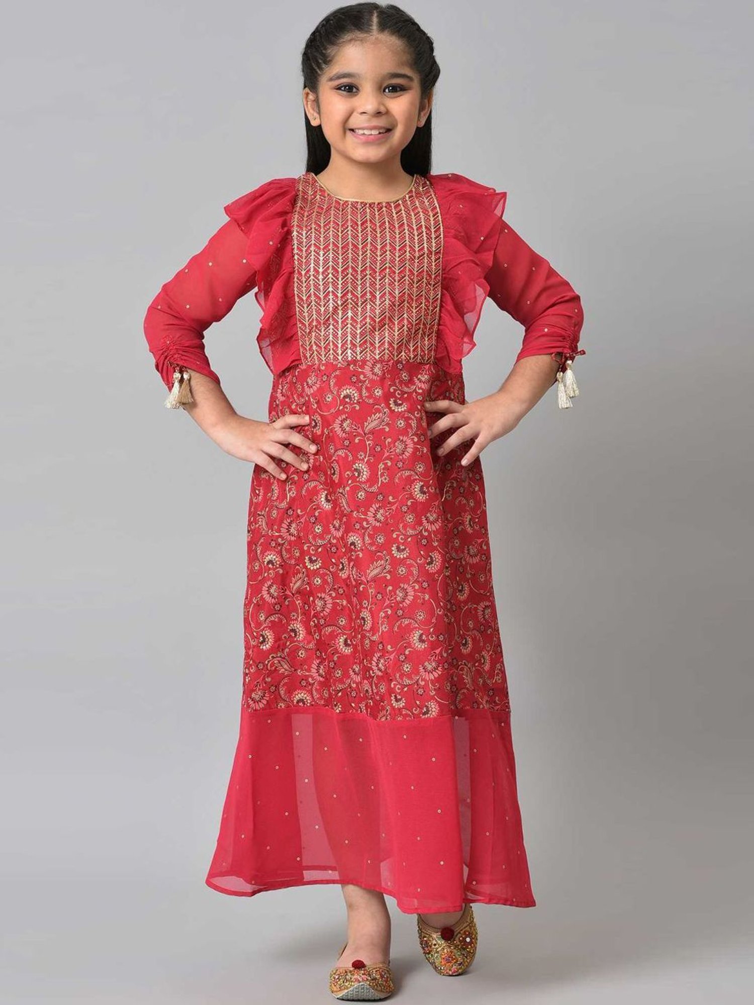 Aurelia Kids Pink Floral Print Dress