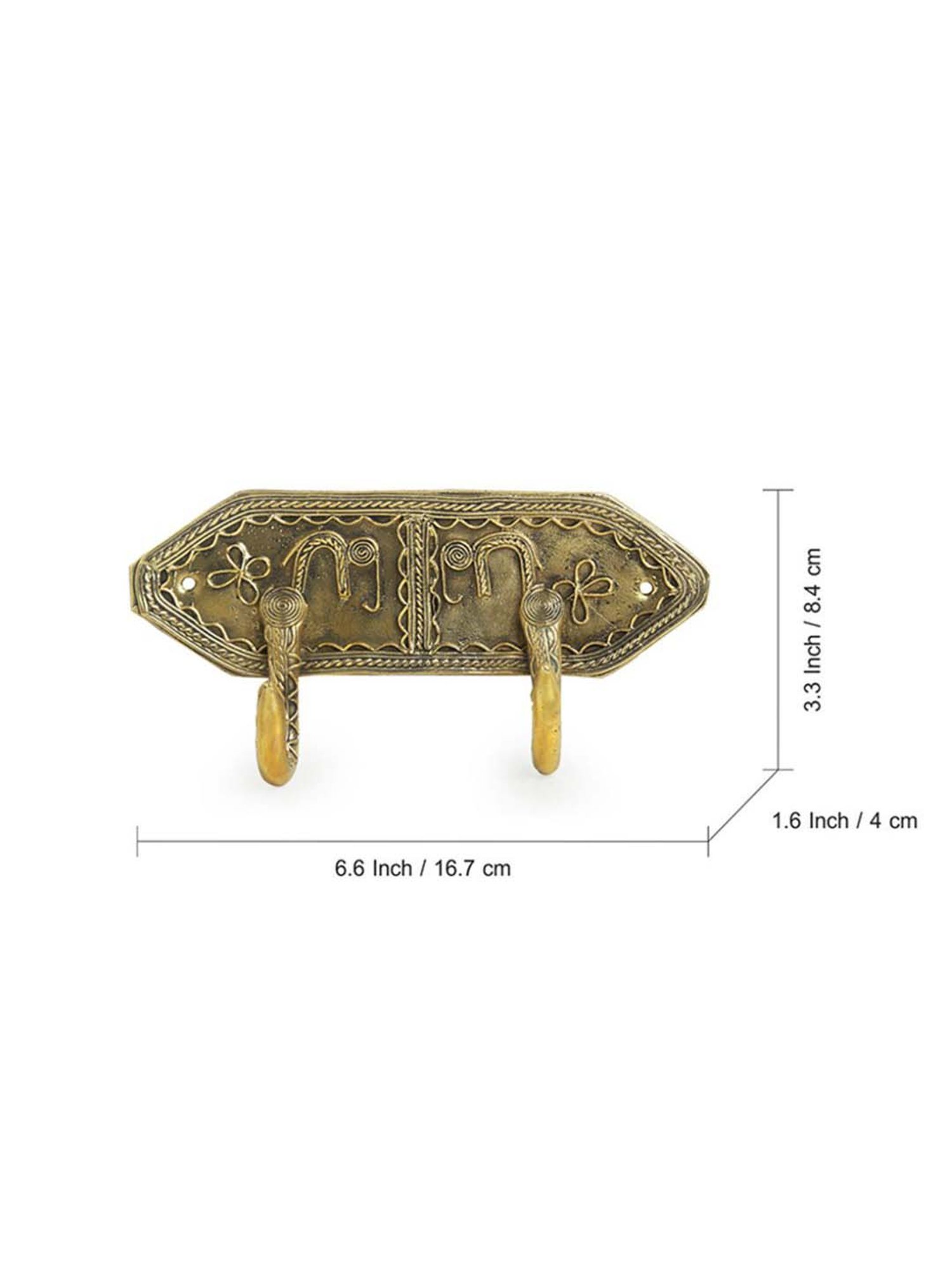 ExclusiveLane 'Tribal Elephanta Hooks' Brass Wall Cloth & Towel Hanger Handmade in Dhokra Art